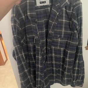 Men's Blue Plaid Shirt